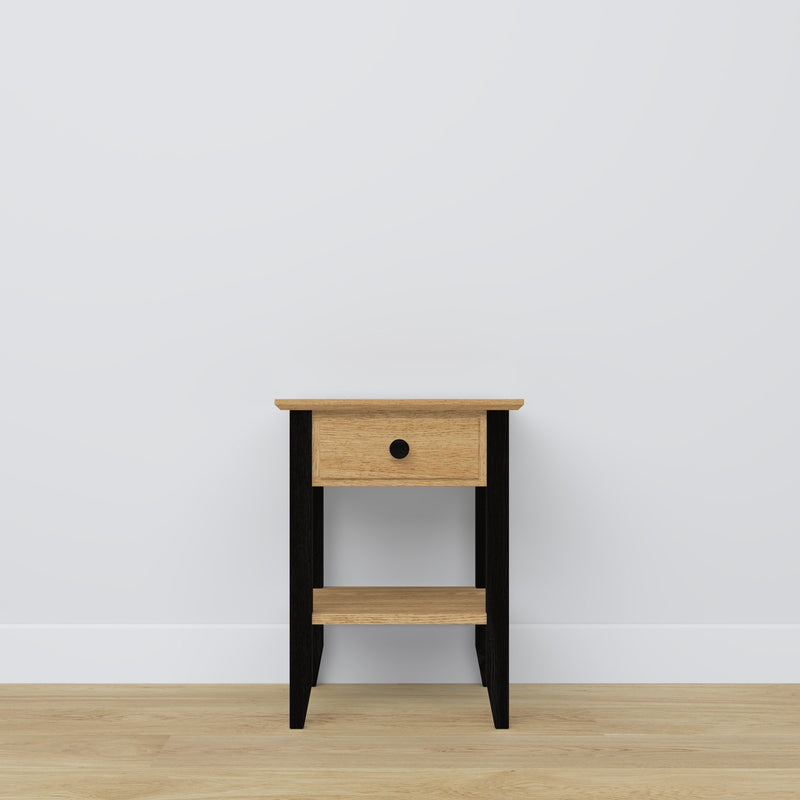 Oak bedside table 1S N01 Scandi oak natural / black