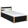 Single bed with drawer wooden black-oak – children’s room, scandi style