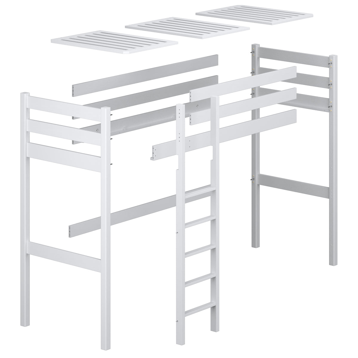 Black and Oak Wooden Loft Bed – Children’s Room Proportions, Nizio