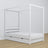 Wooden white canopy bed in a child’s room – scandi arrangement