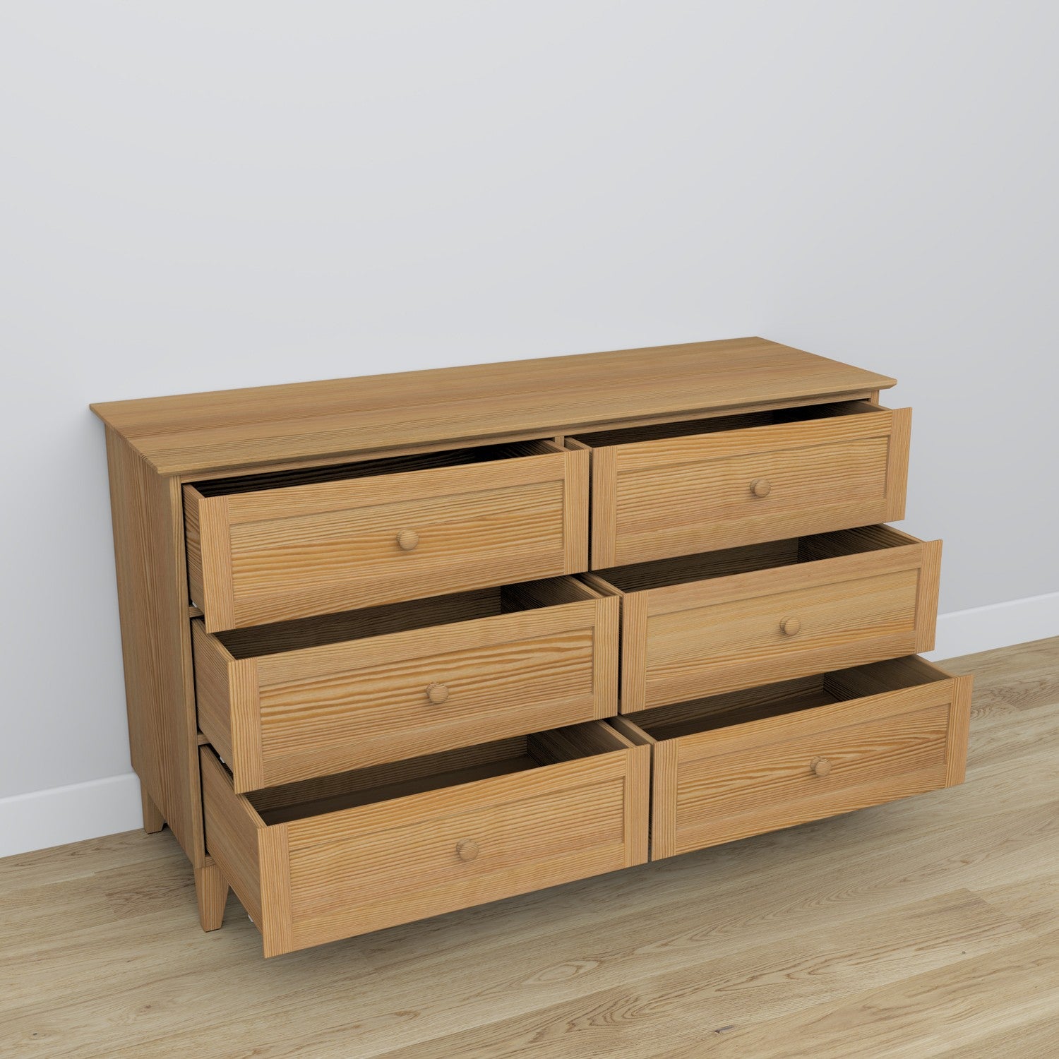 6S fyrretræ kommode, naturfyr 154 cm i soveværelset - Skandinavisk arrangement
