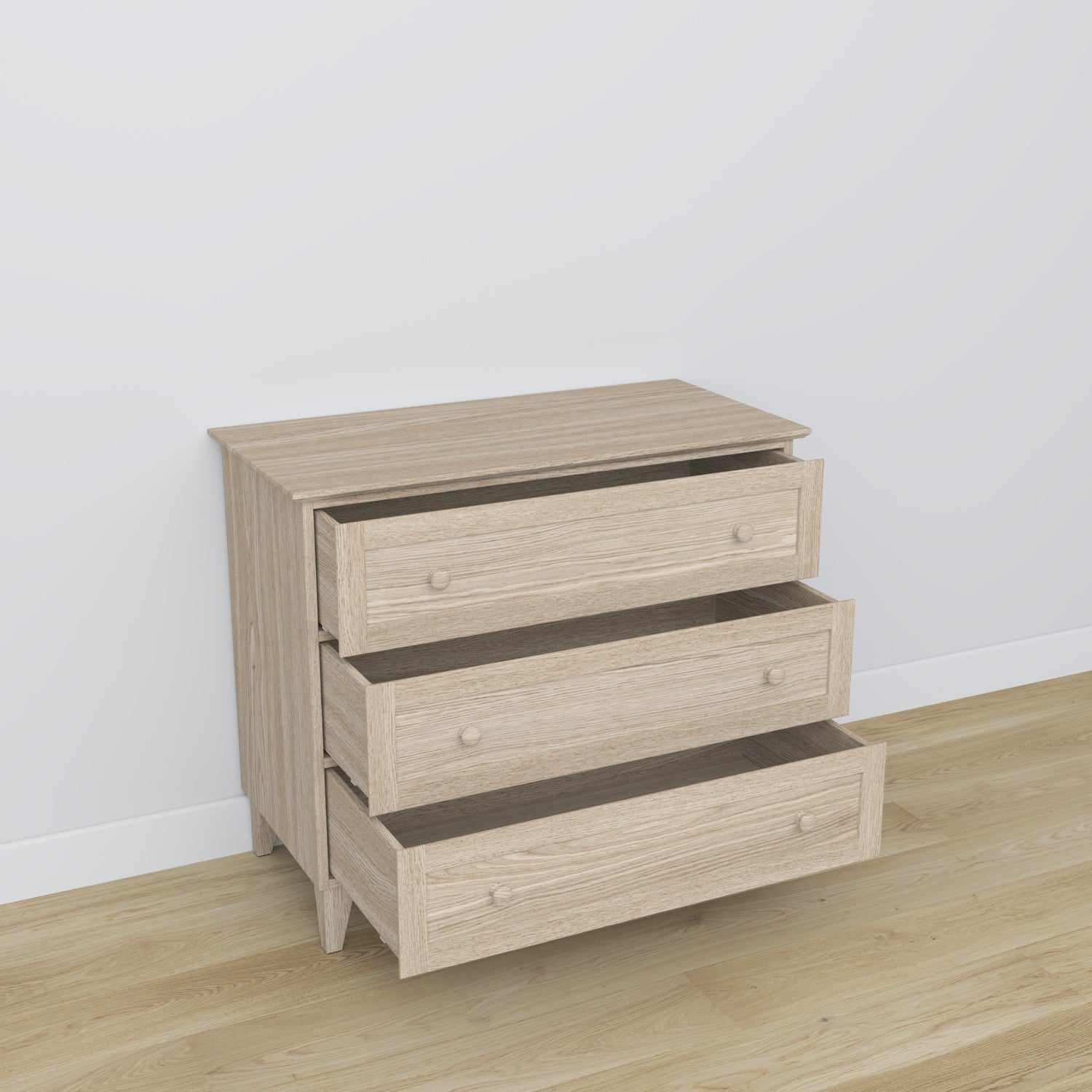 3S egetræs kommode, bleget eg 105 cm i soveværelset - Skandinavisk arrangement