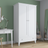 Trægarderobe 2D1S Scandi hvid