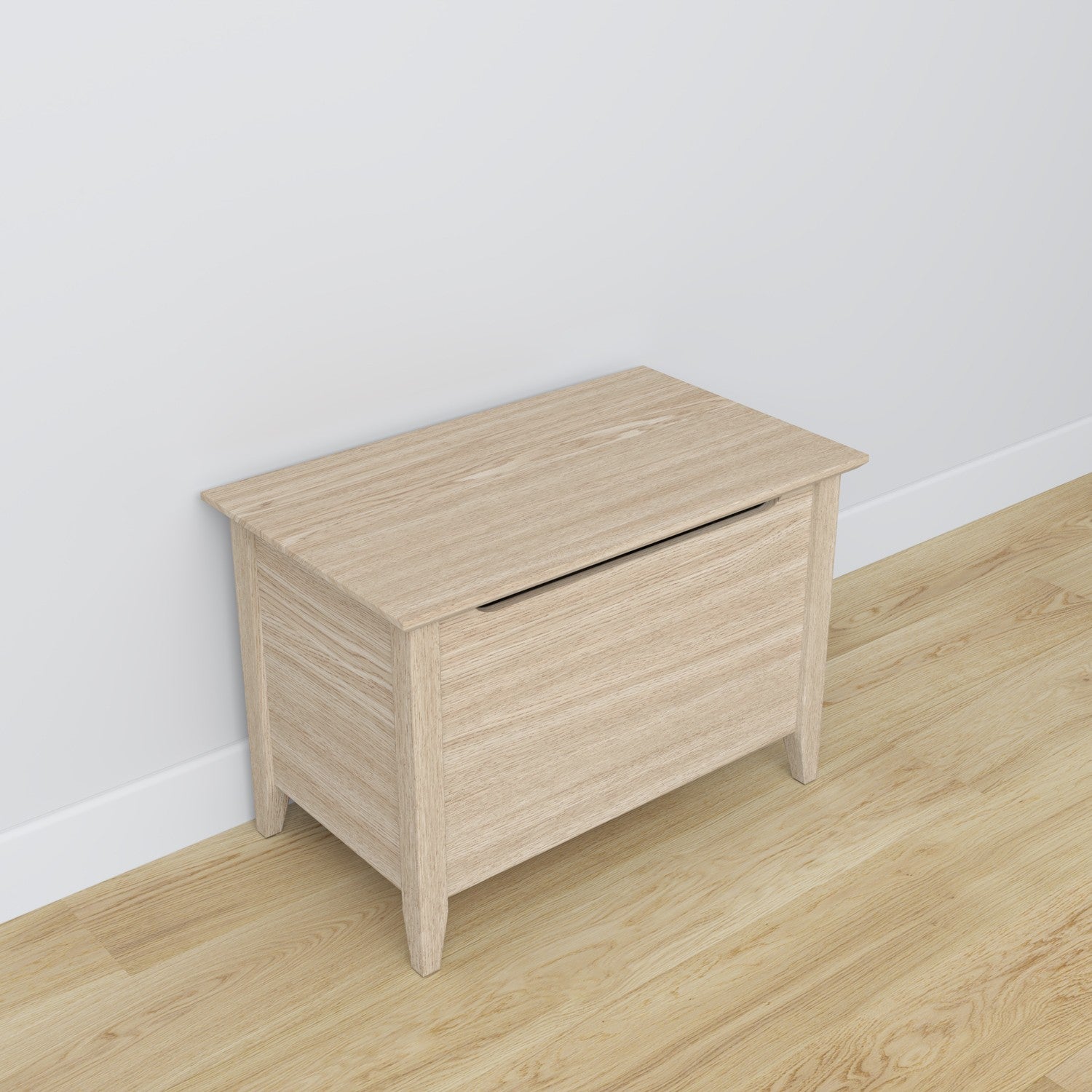 Chest bleached oak wood – side view, furniture proportions, Nizio