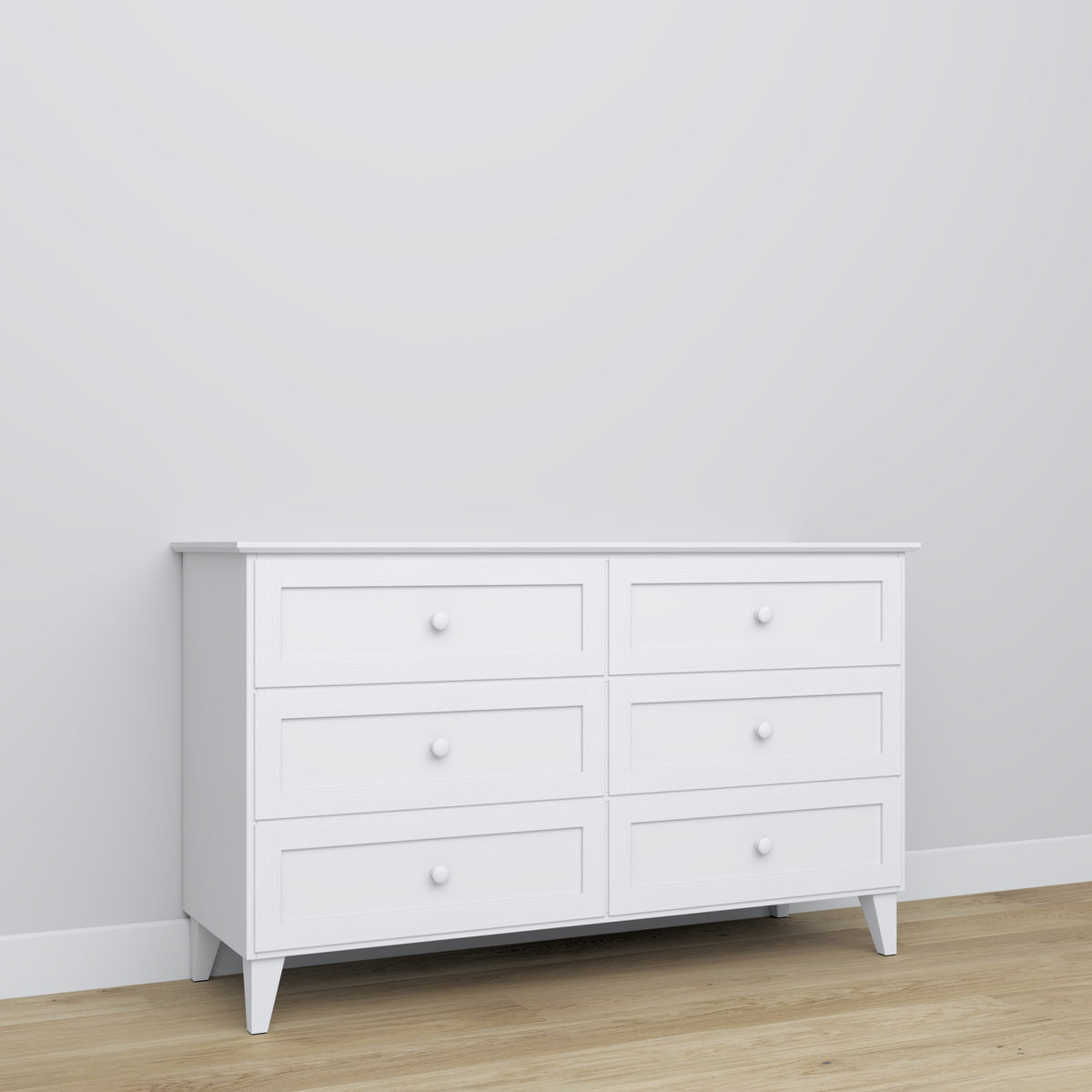 6S hvid træ kommode - top og detaljer, høj kvalitet Nizio Home