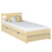Wooden bed with mattress drawer clear pine – extended drawer, guest