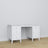 6S hvidt skrivebord - træ, bred top, set forfra, Nizio