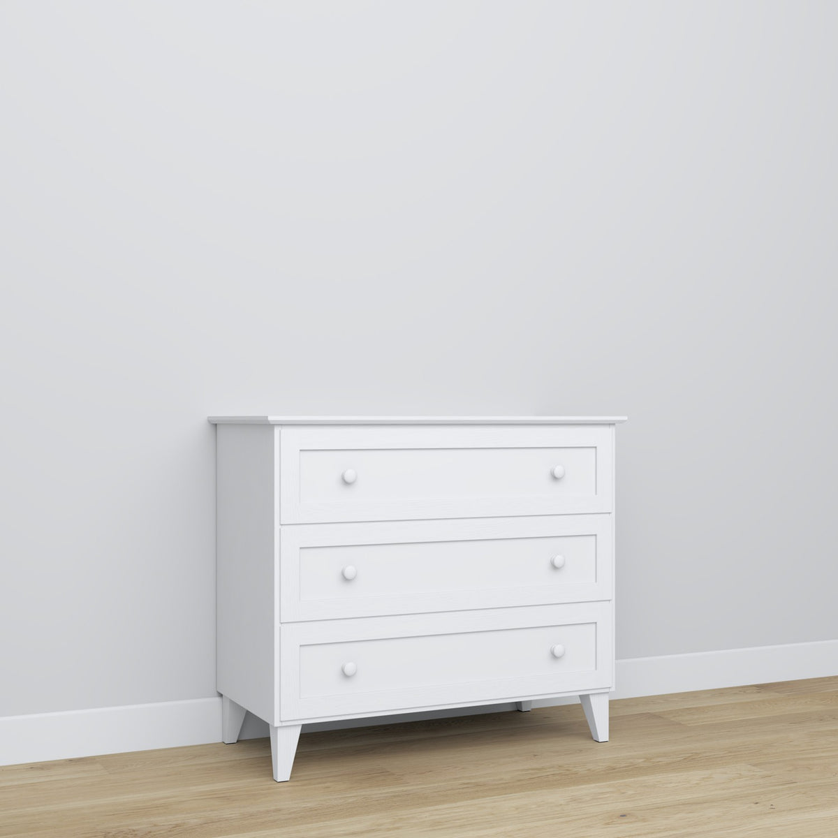3S hvid træ kommode - top og detaljer, Nizio Home af høj kvalitet