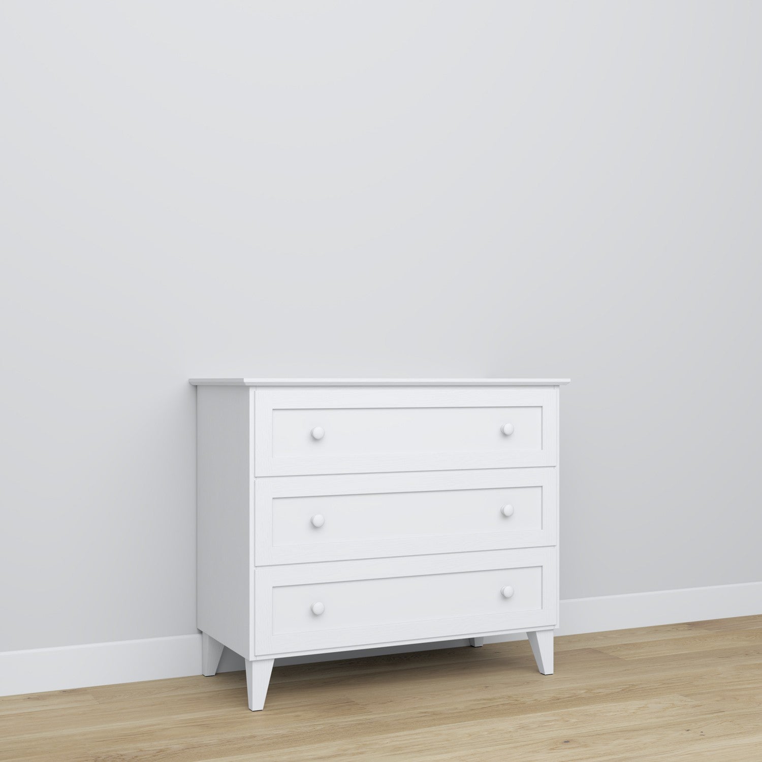 3S hvid træ kommode - top og detaljer, Nizio Home af høj kvalitet
