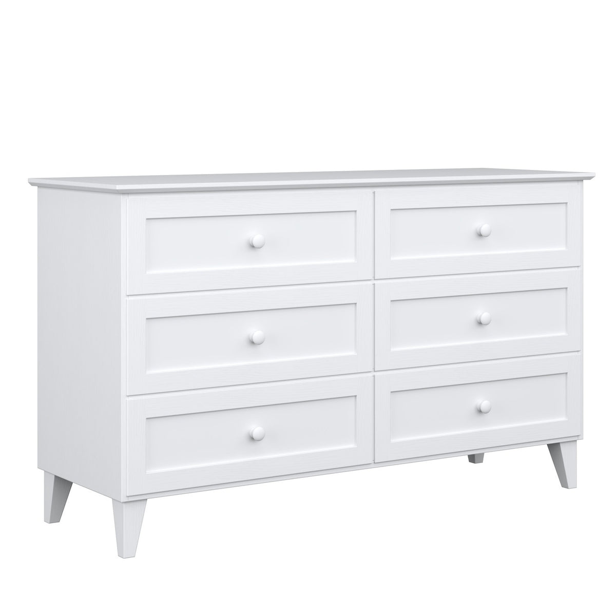 Kommode 6S, hvid, 154 cm, lavet af træ - mål og diagram, Nizio