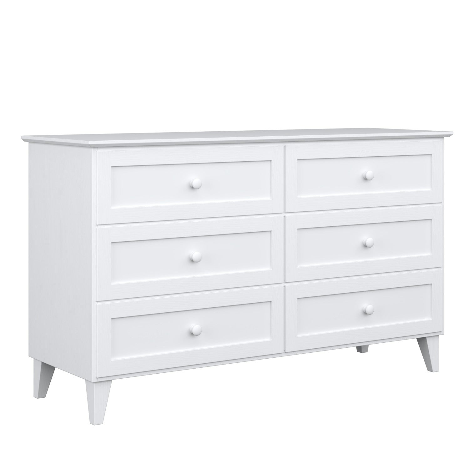 Kommode 6S, hvid, 154 cm, lavet af træ - mål og diagram, Nizio