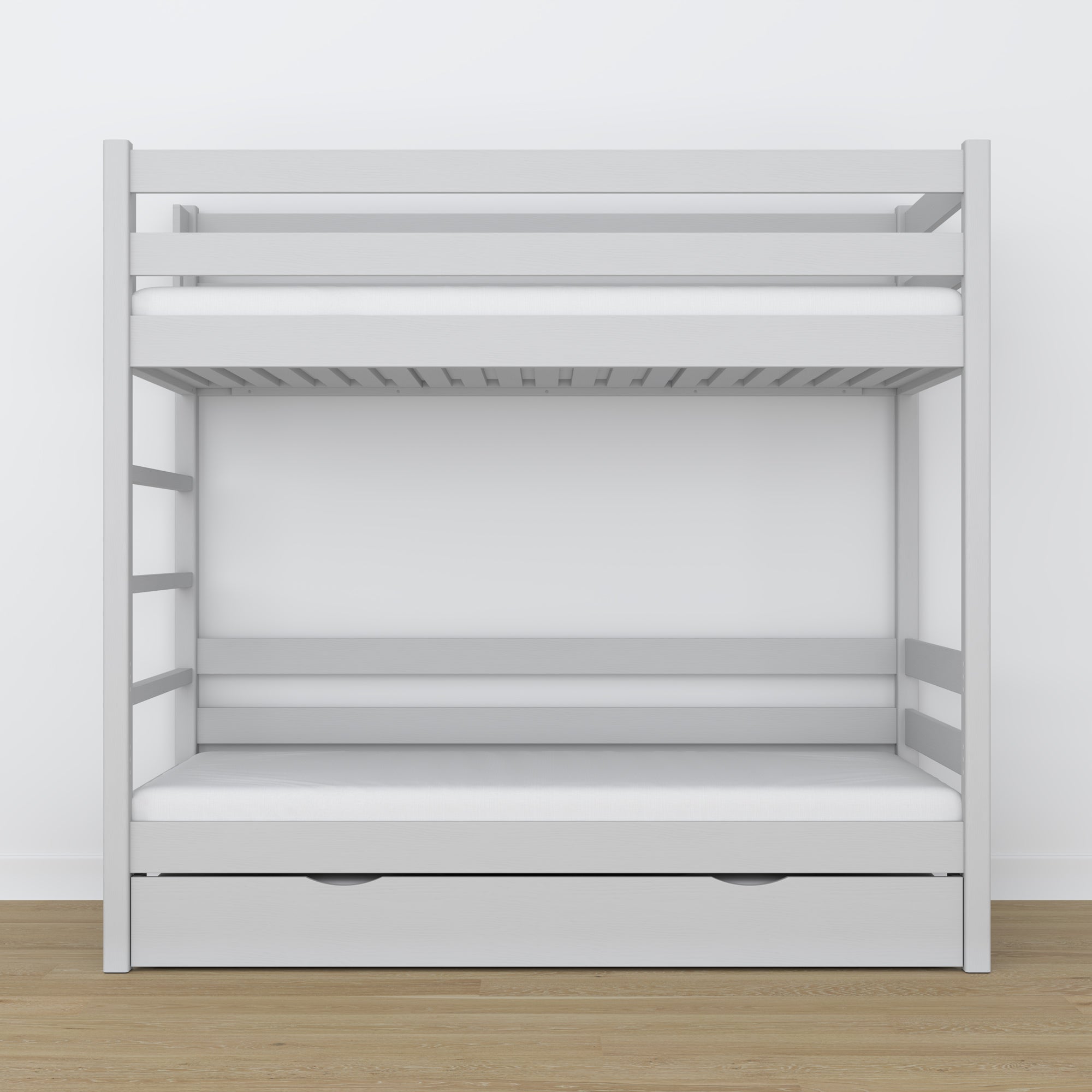 Grey Wooden Bunk Bed – Interior of Mattress Drawer, Children’s Room
