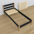 Black and Oak Bed with Drawer – Fully Wooden, Scandi, Nizio Home