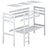 Loft bed with desk white/oak wooden – dimensions, Nizio Home