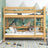 Natural Pine Bunk Bed – Wooden Ladder and Safety Rail, Nizio Home