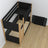 Black and Oak Wooden Bunk Bed with Drawer – Scandinavian Design, Nizio