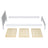 Bed with mattress drawer black-oak made of wood – dimensions, Nizio