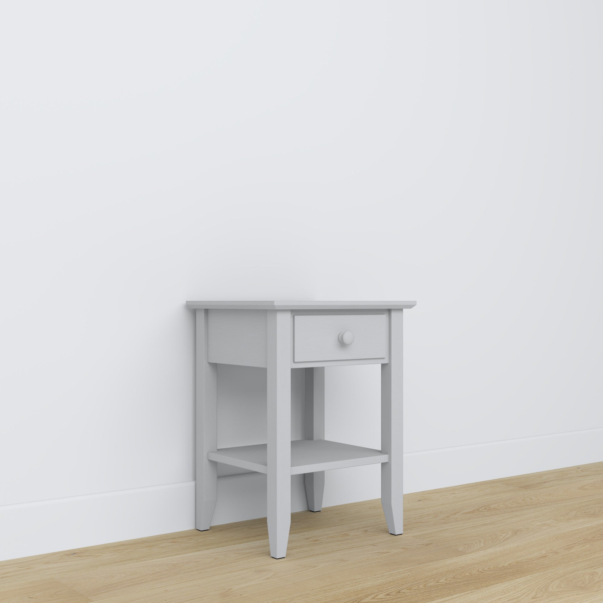 Natbord N01 grå – træ, set forfra, Nizio Home