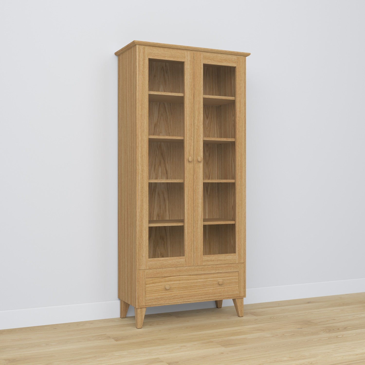 Oak display cabinet 1S 90 Scandi oak natural