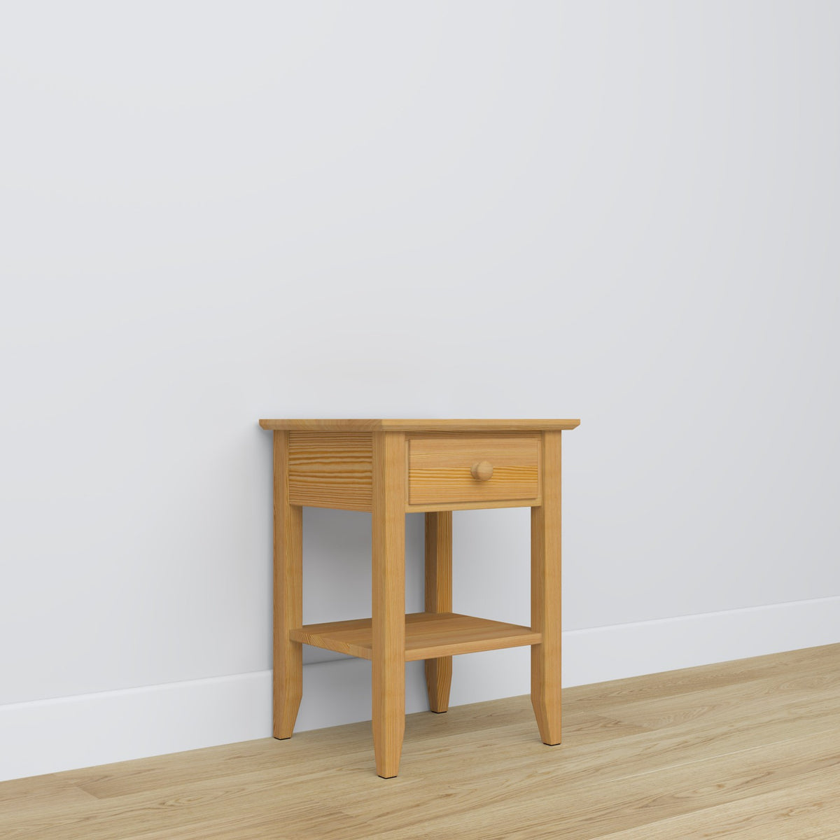 Natbord N01 naturfyr - fyrretræ, set forfra, Nizio Home