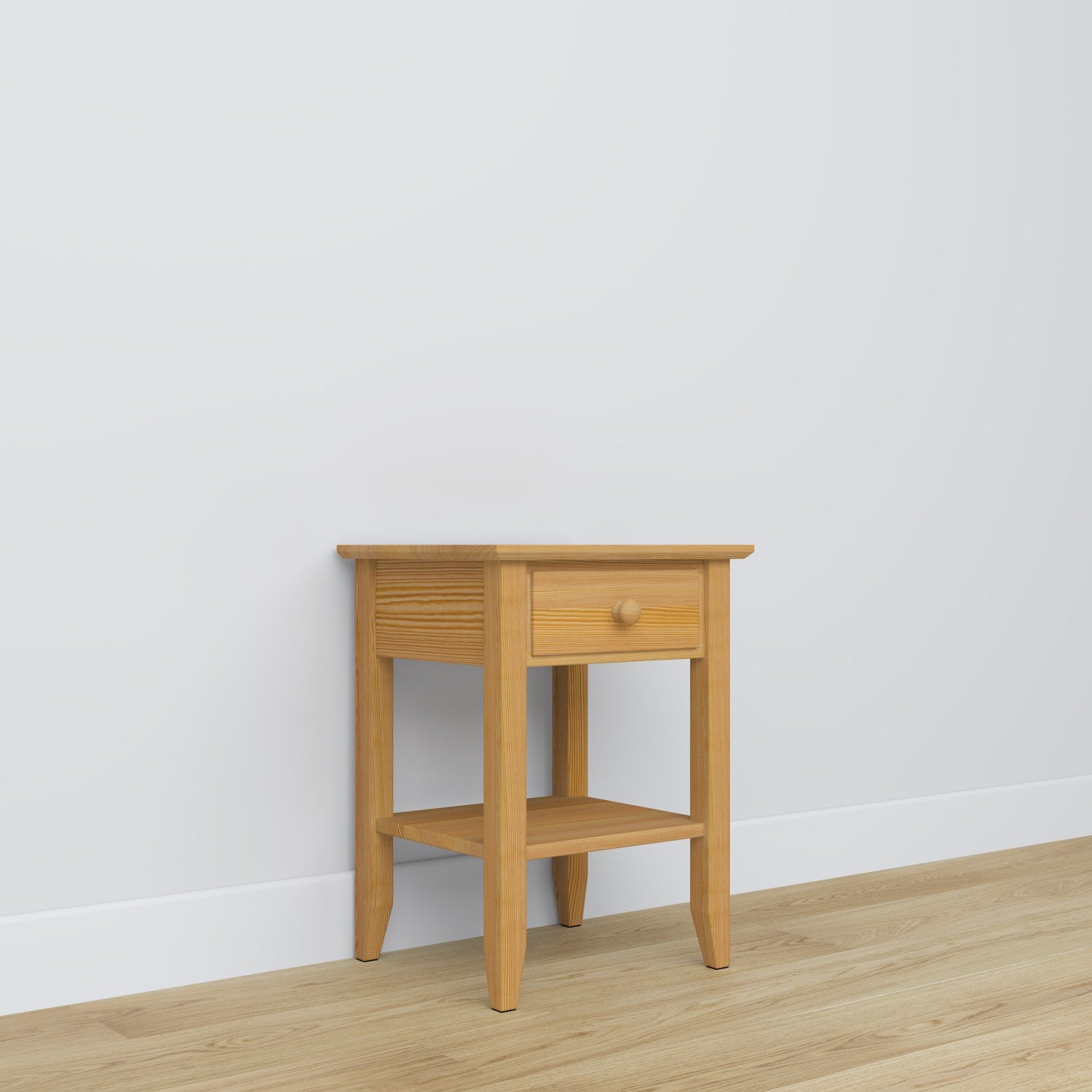 Natbord N01 naturfyr - fyrretræ, set forfra, Nizio Home