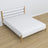 Double bed white and oak in bedroom – bedding arrangement with bedding, scandi style