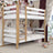 White and Oak Wooden Bunk Bed – Two Sleeping Areas in One, Safe Construction