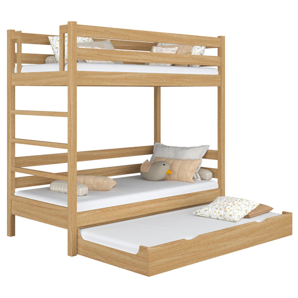 Oak Bunk Bed with Mattress Drawer Natural Oak – Scandi Children’s Room