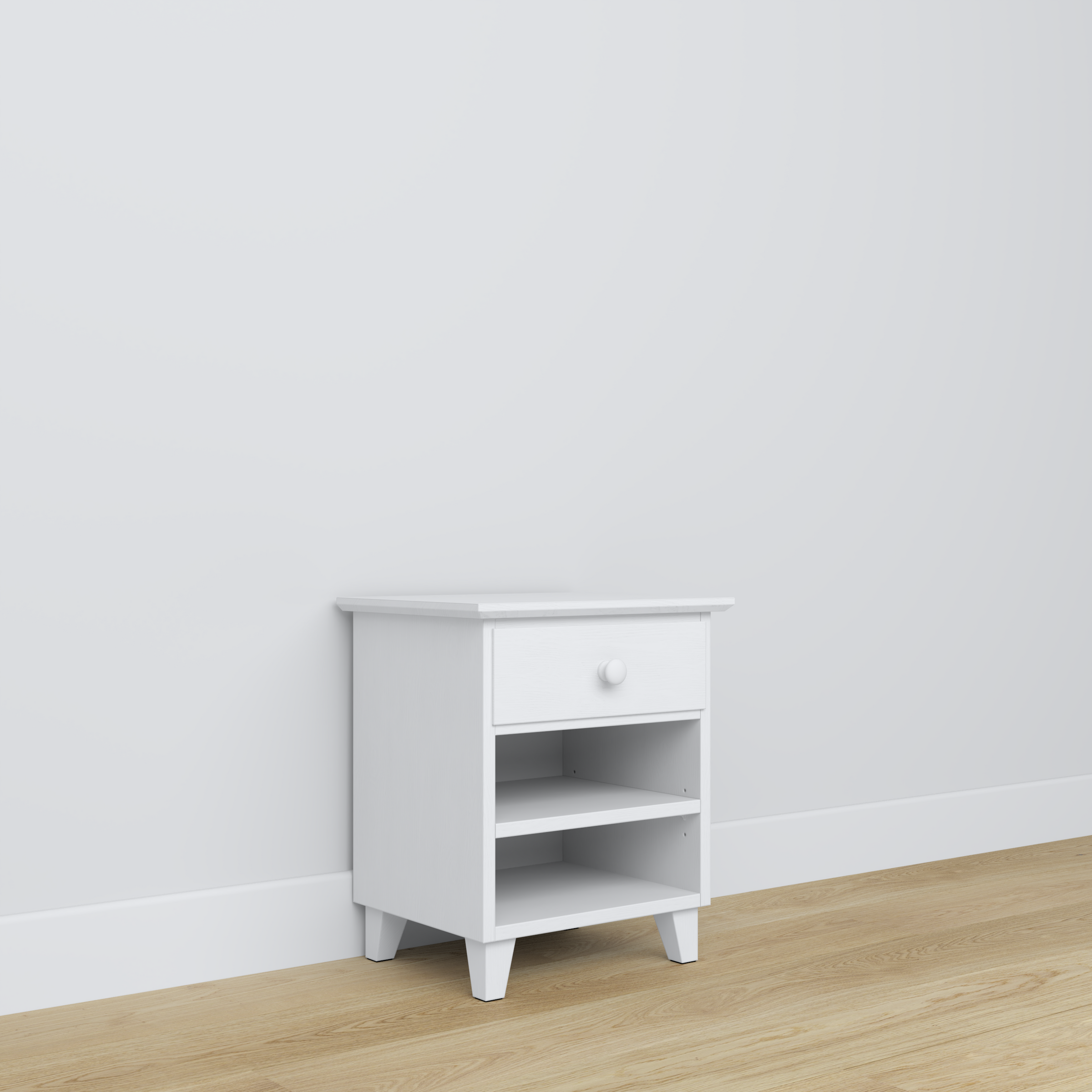 Træ sengebord 1S N02 Scandi hvid
