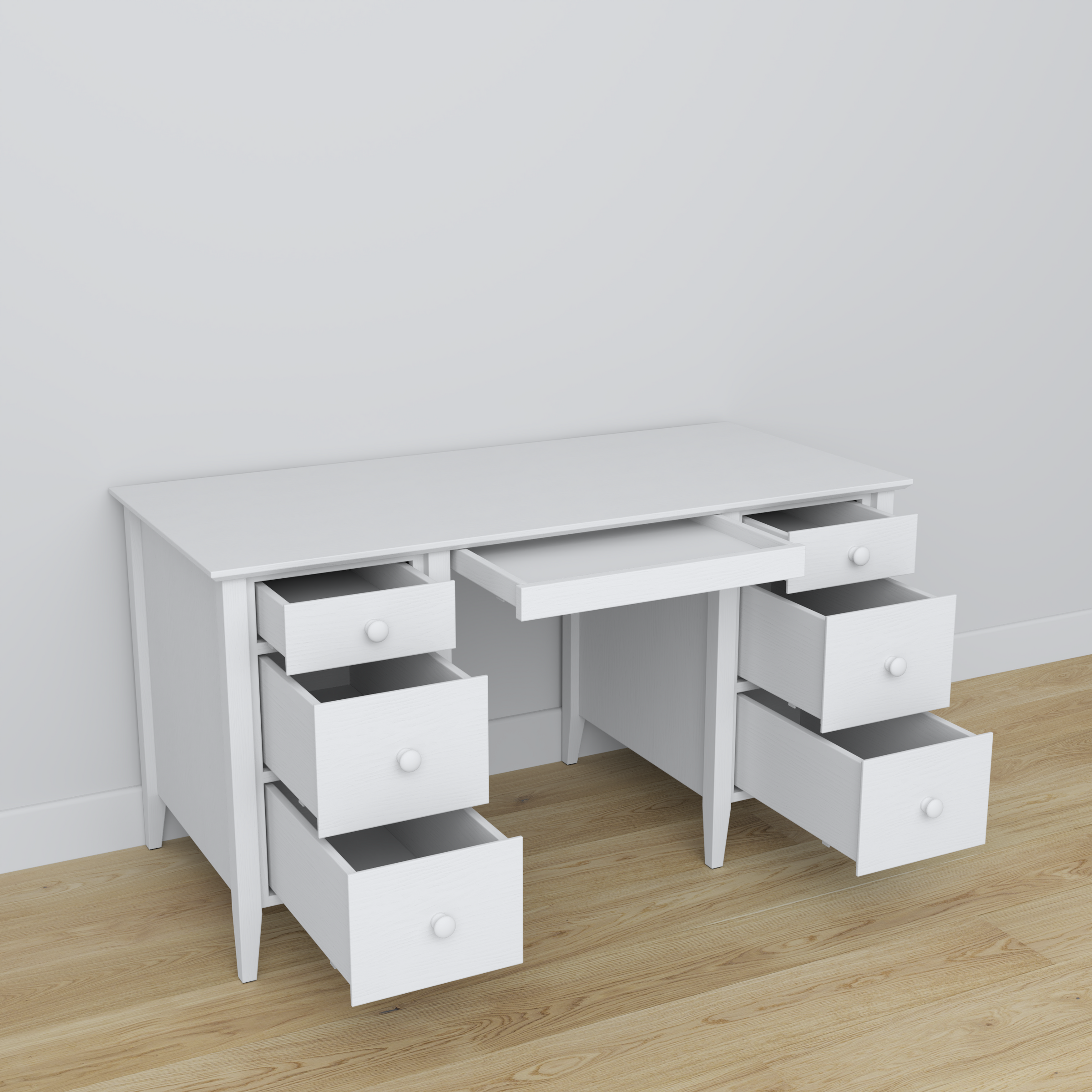 Træ skrivebord 6S Scandi hvid