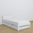 Wooden bed with mattress drawer white – child’s room arrangement