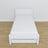 Bed white – mattress drawer, wooden details, Nizio Home