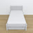 Bed grey – mattress drawer, wooden details, Nizio Home