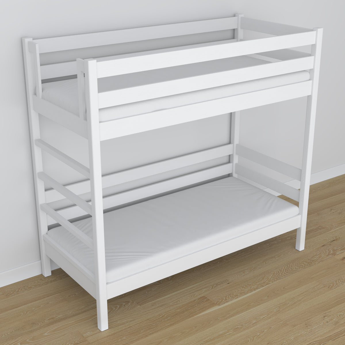 Hvid køjeseng i træ – mål og diagram, Nizio