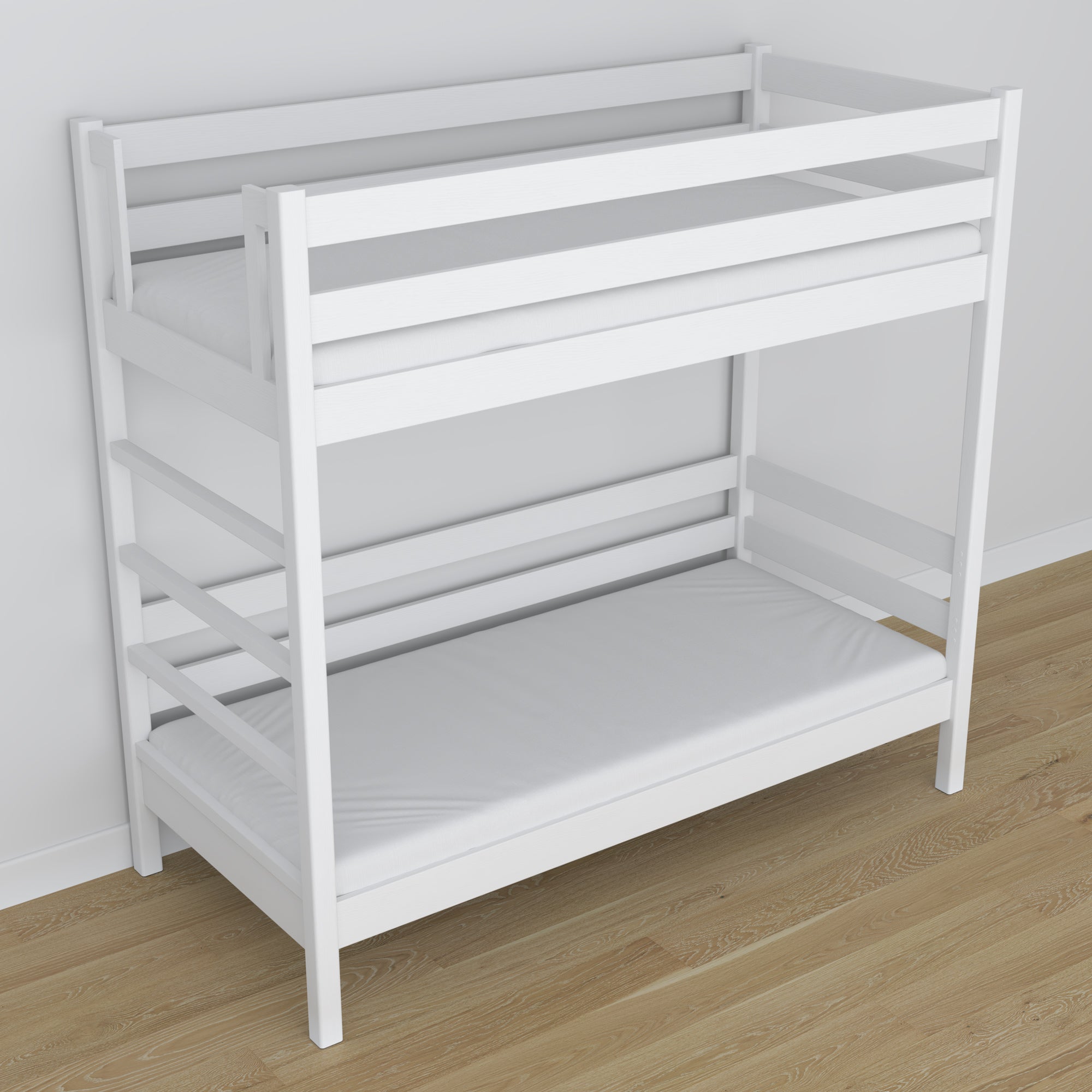 Hvid køjeseng i træ – mål og diagram, Nizio
