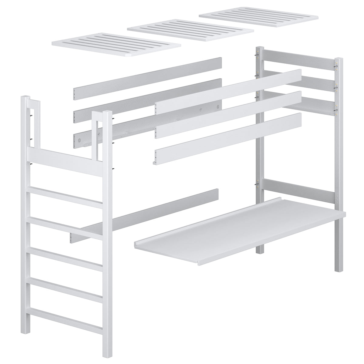 loftseng med skrivebord N01 RAL/NCS – træ, farve der matcher interiøret, Nizio Home