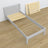 Wooden bed with drawer grey – headboard, close-up of wood quality