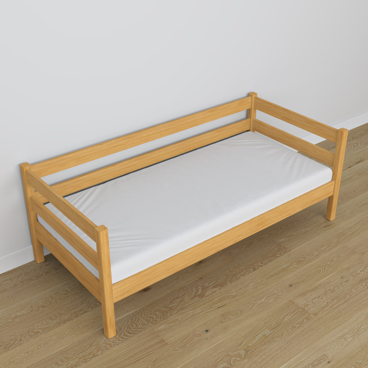 Sovesofa i naturtræ lavet af træ - mål og diagram, Nizio