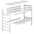 Loft bed natural oak with desk – tabletop and oak joints, close-up