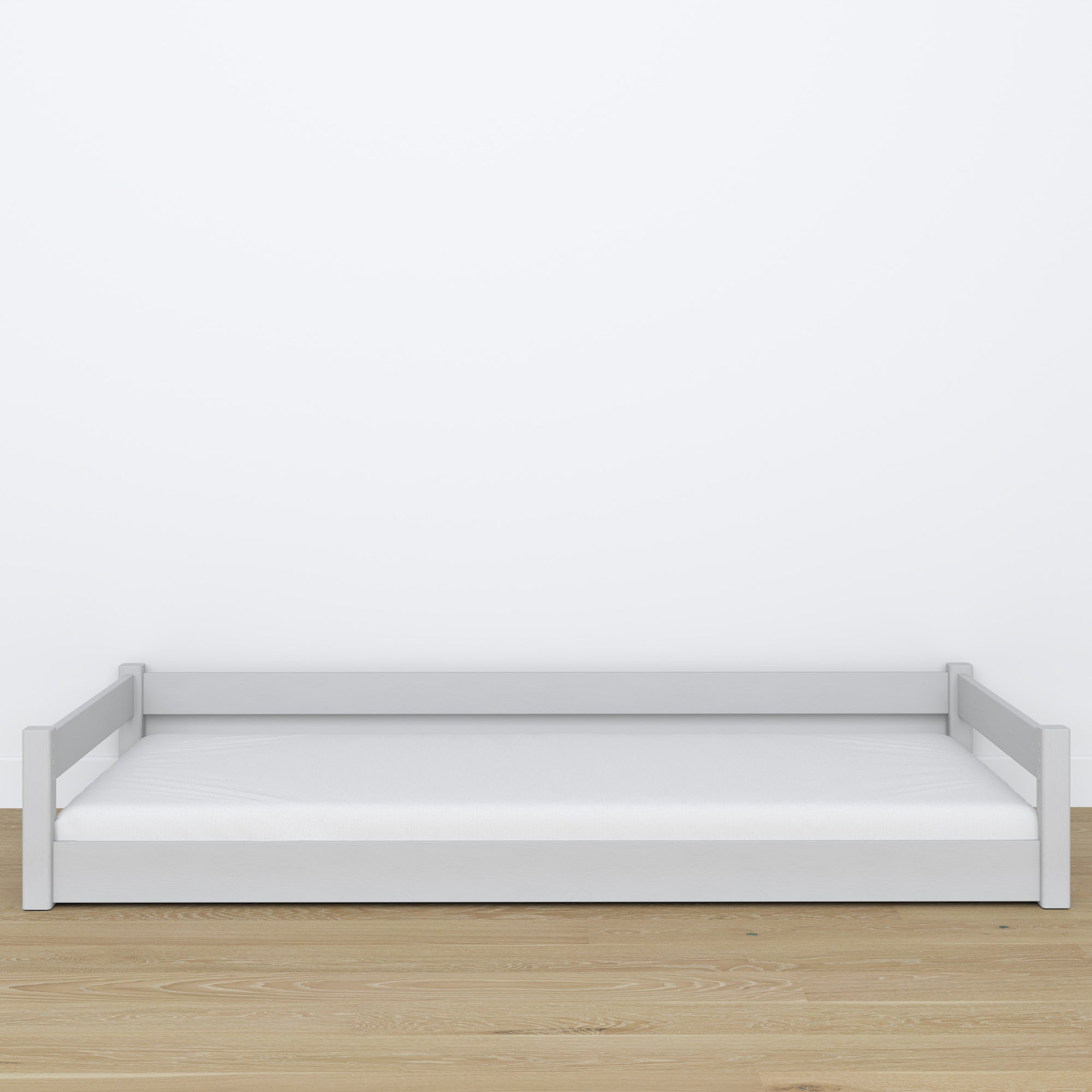 Wooden low bed N01 grey