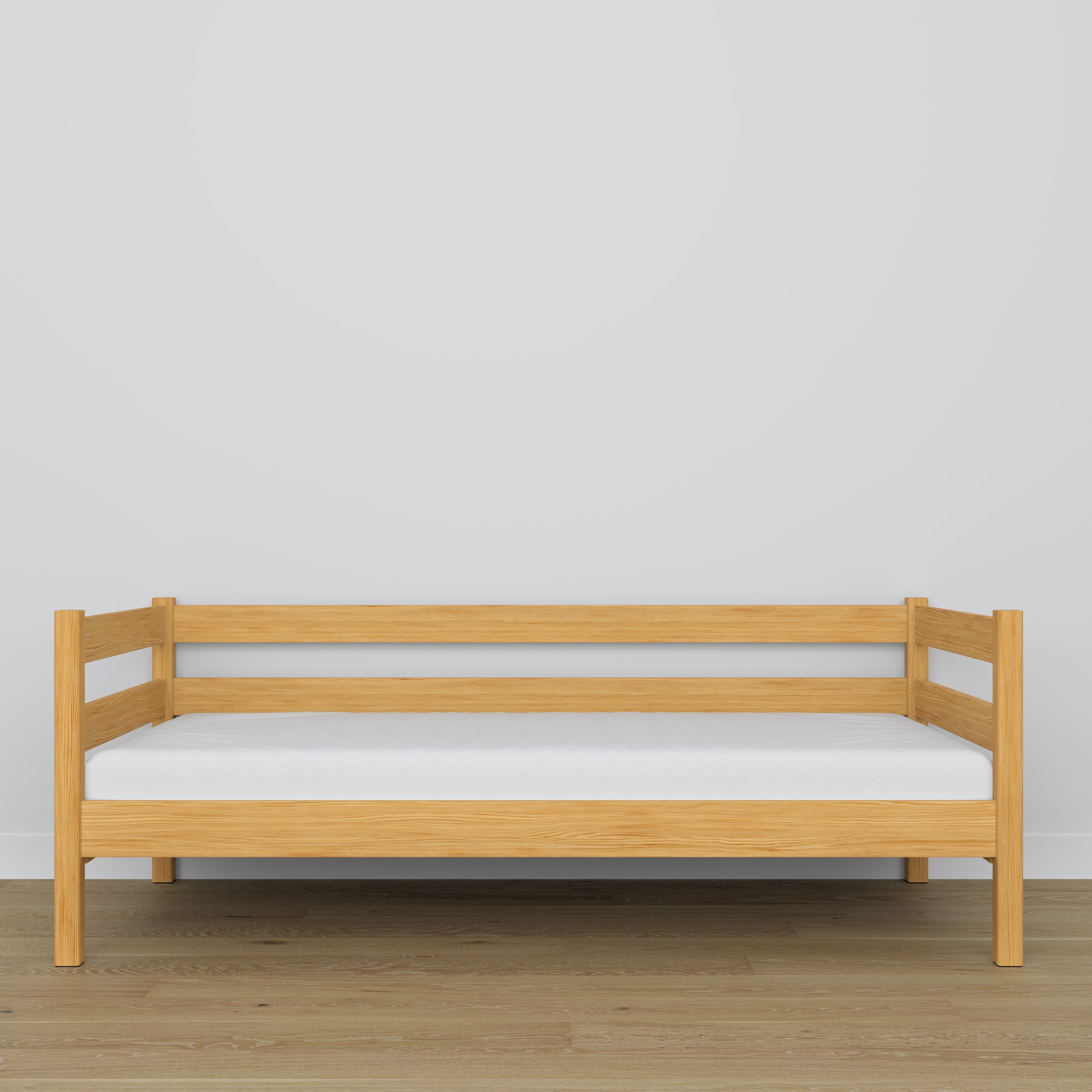 Træsovesofa, naturfyr - detaljer af træ og fuger, Nizio Home