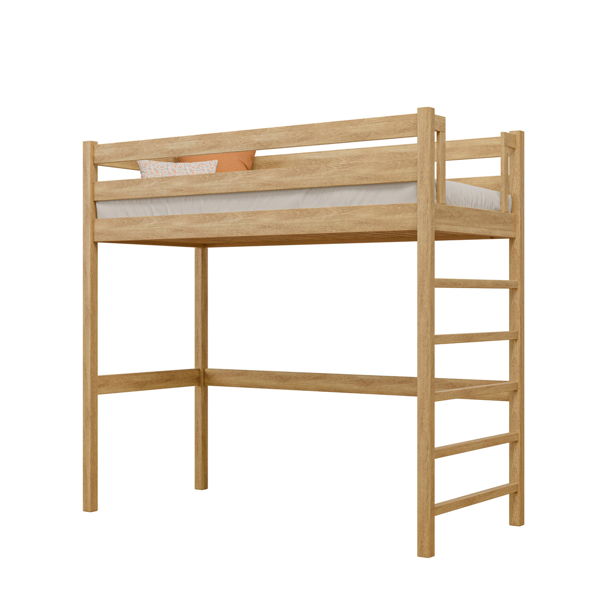 Oak loft bed N01 oak natural