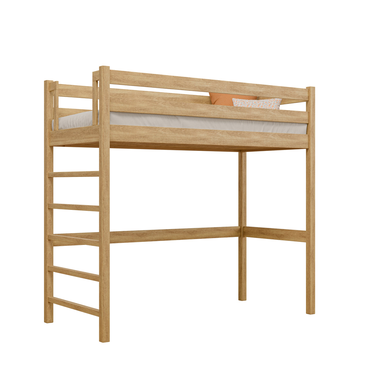 Oak loft bed N01 oak natural