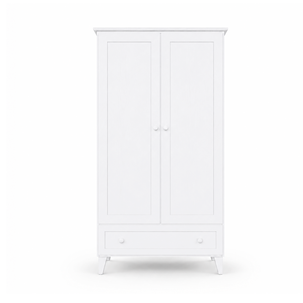Trægarderobe 2D1S Scandi hvid