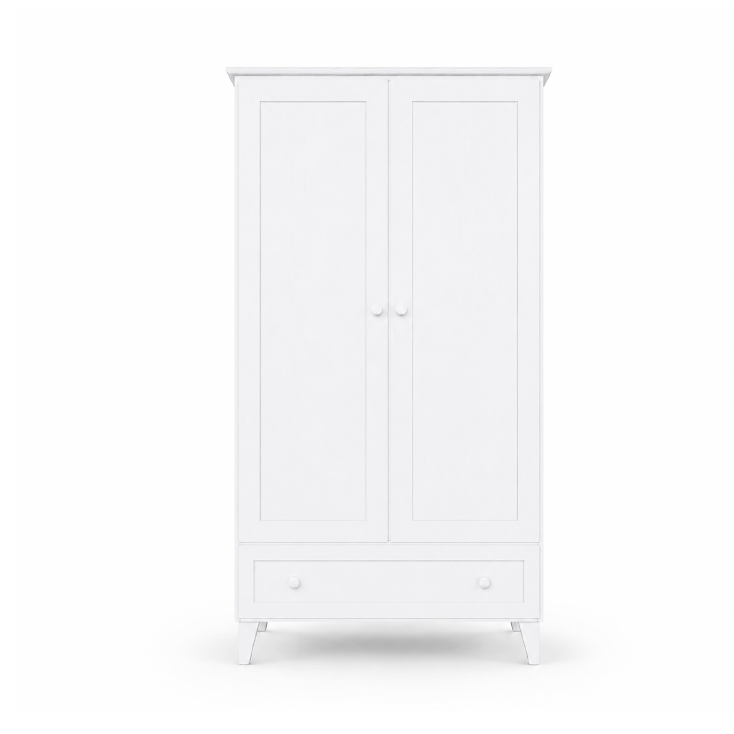 Trægarderobe 2D1S Scandi hvid