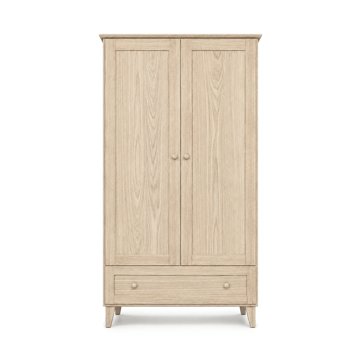 Eg garderobe 2D1S Scandi, bleget eg