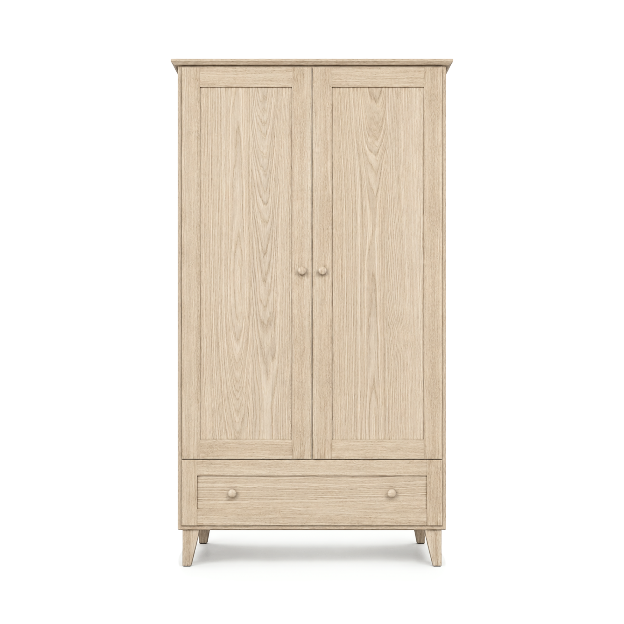 Eg garderobe 2D1S Scandi, bleget eg