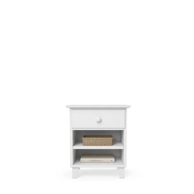 Wooden bedside table 1S N02 Scandi white