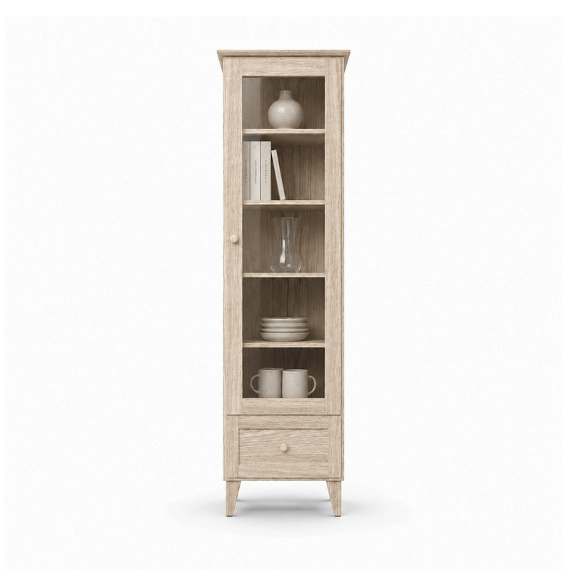 Eget vitrineskab 1S 57 Scandi bleget eg